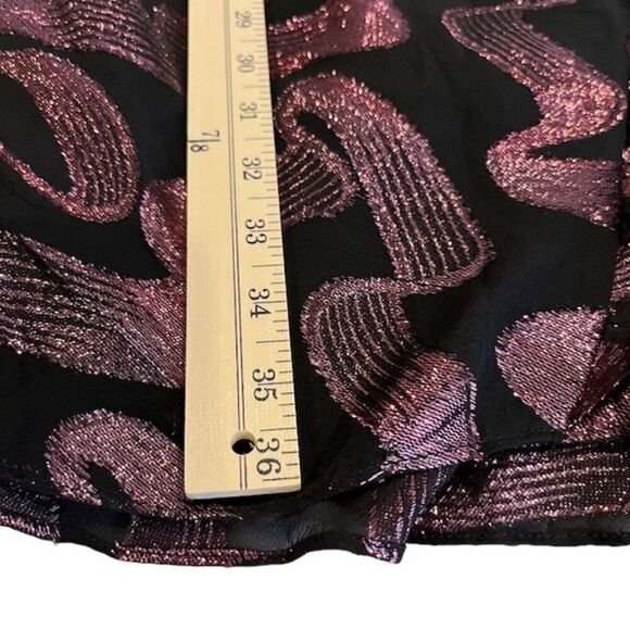 Rebecca Taylor Silk Sleeveless Ribbon Lurex Jacquard Dress Black Pink Size 6/8 - Picture 13 of 14